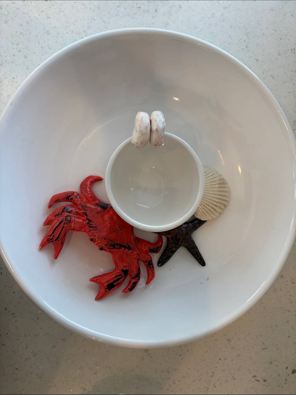Ceramic Red Crab Accent Dish